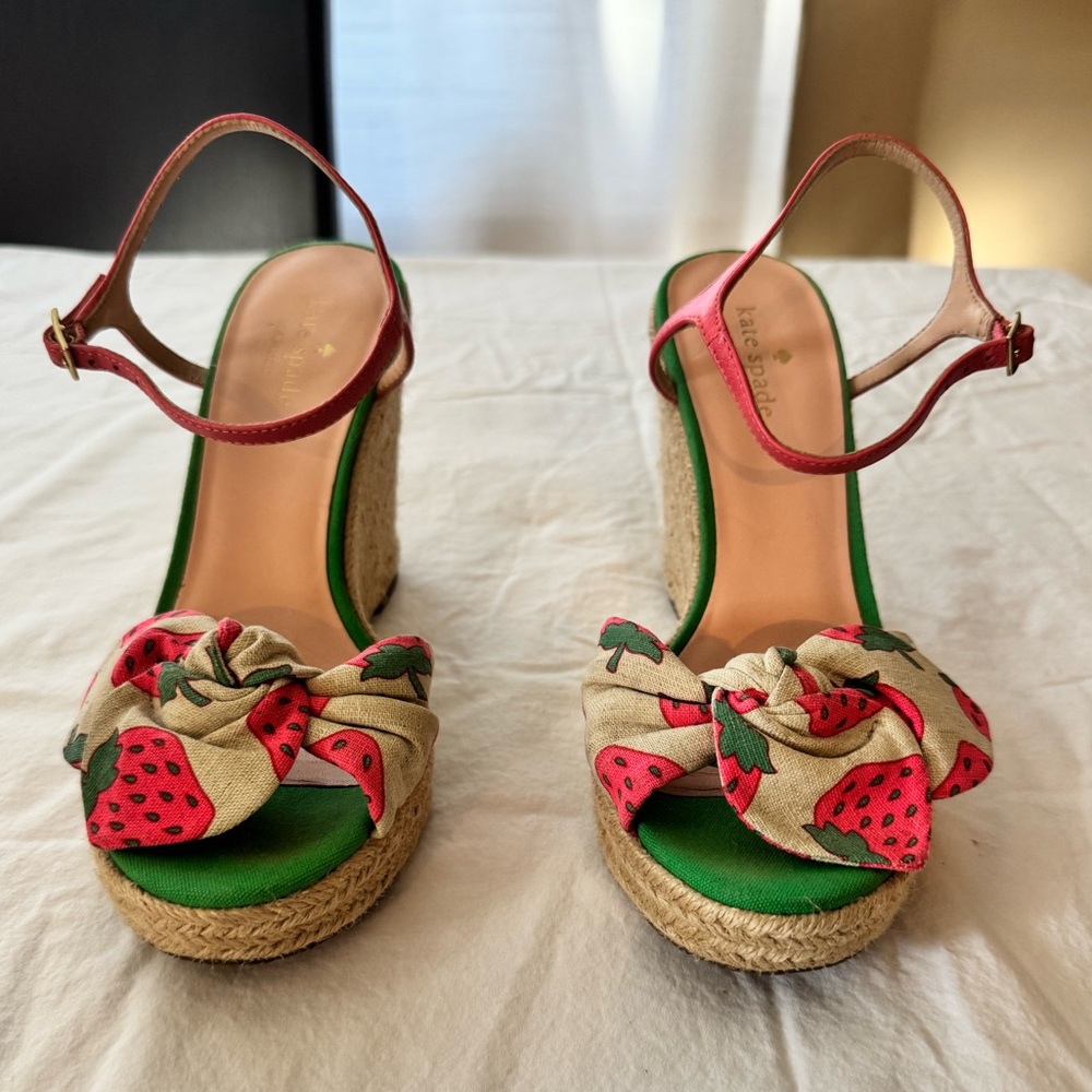 Kate Spade Green and Pink Espadrille Sandals